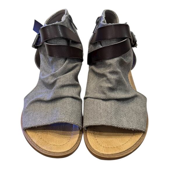 Blowfish Malibu Balla Women’s Buckle Zipper Micro Wedge Sandals 8